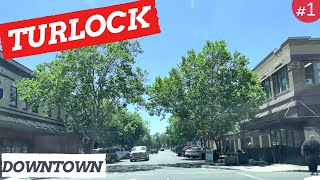 Driving Downtown  Turlock California  Dash Cam  USA [upl. by Ahter]