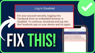 FIXED For Your Account Security Logging Into Facebook From An Embedded Browser Is Disabled 2024 [upl. by Karlene]