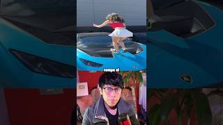 Influencer Rompe Parabrisas de un Lamborghini al grabar un baile para TikTok shorts viral baile [upl. by Lindon187]