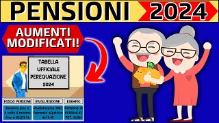 ✅AUMENTI PENSIONI GENNAIO 2024👉TABELLA UFFICIALE PEREQUAZIONE 2024👉CONTROLLA❗️ [upl. by Chien165]