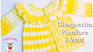 Como tejer chaquetita chambrita casaquinho para niñas 12 a 18 meses Crochet for Baby 181 [upl. by Letsirc824]