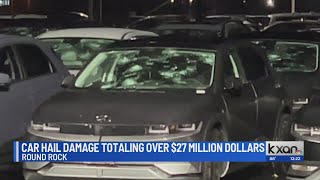 Estimated 27M in damages to Round Rock car dealerships from Sunday night hailstorm [upl. by Rorke]