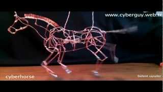 quotcyberhorsequot mechanical kinetic horse copper wire sculpture art [upl. by Eenitsed202]