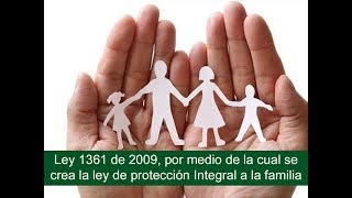 Ley 1361 de 2009 por medio de la cual se crea la ley de protección Integral a la familia [upl. by Volding]