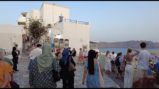 Oia Santorini Greece 4K Walking Tour Lots of Tourists [upl. by Lydia853]