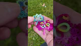 Flutterby Heart tatting pattern demo [upl. by Petr]