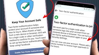 Fix Enable Two Factor Authentication Facebook Problem 2024  Keep your Account Safe Facebook Problem [upl. by April]