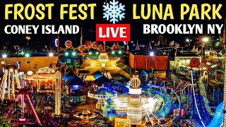 🎄 Frost Fest and Tree Lighting Luna Park Coney Island Brooklyn Opening Night LIVE [upl. by Wons]