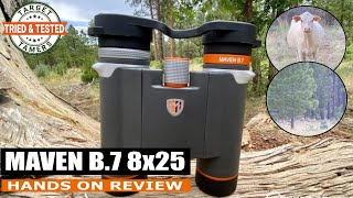 Maven B7 8x25 Binocular Review HANDS ON  Are They Worth the Money [upl. by Jarv]