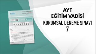 EĞİTİM VADİSİ AYT DENEME SINAVI 7 A KİTAPÇIĞI MATEMATİK Soru Çözümleri [upl. by Kcirrag728]