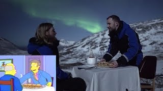 The Simpsons quotSteamed Hamsquot recreated under the Northern Lights in Tromsø [upl. by Friederike34]