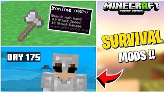 Top 5 Mods For Minecraft PE Survival  Best Mods And Addon For MCPE [upl. by Koerlin]