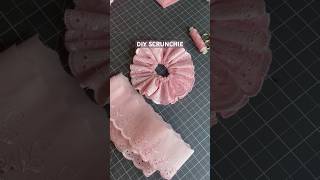 DIY ribbon scrunchie 🎀 easy ruffle scrunchie tutorial 💕 diy scrunchies sewingtutorial [upl. by Okechuku]