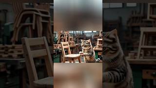 cat work as carpenter catvideo viralcats catsshort [upl. by Ecarret]