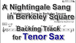 A Nightingale Sang in Berkeley Square  Backing Track with Sheet Music for Tenor Sax [upl. by Munmro]