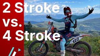 Difference Between 250 2 Stroke vs 250 4 Stroke Dirt Bike [upl. by Aonehc]