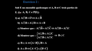 Série dexercices vidéo 4 les ensembles  Exercice 2 avec solution [upl. by Fatimah]