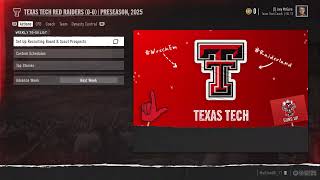 College Football 25 Texas Tech Dynasty 2025 Season Part 1 [upl. by Skiest]