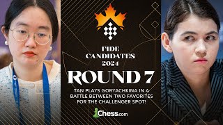 FIDE Womens Candidates 2024 Rd 7  Tan v Goryachkina Battle Of Favorites Can Lei Keep Winning [upl. by Nalani]