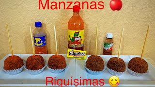 Cómo Hacer manzanas 🍎 Con Chamoy cubiertas de pulparindochile Miguelito y chile tajin [upl. by Dareece658]