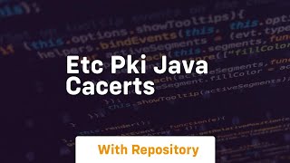 etc pki java cacerts [upl. by Niggem]