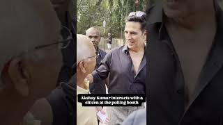 Akshay Kumar interacts with a citizen at The Polling Booth  Maharashtra Vote  Full Video  Shorts [upl. by Nnaj]