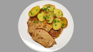 Pečená špikovaná vepřová kýta s bramborem recept [upl. by Oiramej]