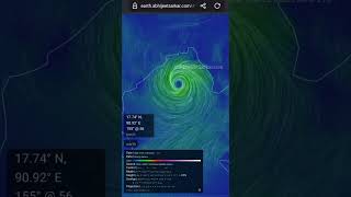 Tracking Cyclone Dana Live Wind Map from the Bay of Bengal  Earth Visualization CycloneDana [upl. by Liag]