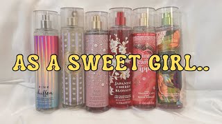 Bath and Body Works’ Mists – Sweet Scents –personal faves that lasts long ✨💋 [upl. by Annahsar206]