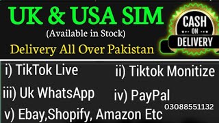 UK sim working in Pakistan for tiktok live and tiktok monetize account uksiminpakistan [upl. by Aniat]