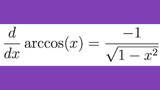 Derivative of arccosx explained [upl. by Martz]