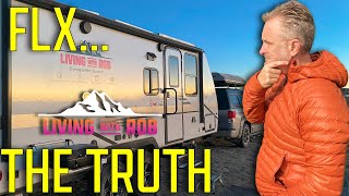 OFF GRID REAL WORLD REVIEW of the Winnebago FLX Series RV Trailer 🏞 [upl. by Bachman]