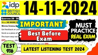 IELTS Listening Practice Test 2024 with Answers  14112024  Test No  916 [upl. by Tremaine]