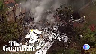 Aerial footage shows plane crash site in Brazil [upl. by Worden]