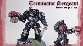 Painting the Terminator sergeant from the Leviathan box Black Templar style [upl. by Fahland384]