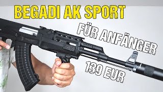 Die etwas andere Airsoft Anfänger Waffe  Begadi AK Sport Tactical  Unboxing und Review [upl. by Ahsoet]