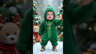 Em bé cosplay dưa chuột phụ kiện giáng sinh noel nhảy múa còi xe tải baby babydance christmas [upl. by Ahsinnor222]