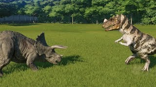 6 Triceratops VS 3 Ceratosaurus  Jurassic World Evolution [upl. by Asilrak23]