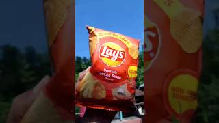 Lays Spanish Tomatto Tango Flavour Review ytshorts ytshort shorts short food chips lays [upl. by Ernestine]