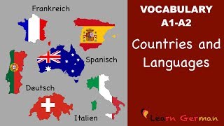 Learn German Vocabulary  Countries amp Languages in German Länder und Sprachen [upl. by Brittney]