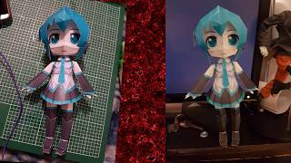 Tutorial PapeCraft02cChibi Hatsune Miku Doll Como hacer a hatsune miku chibi doll papercraft [upl. by Asilim]