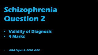 Exam Practice  Schizophrenia Question 2 [upl. by Ahserkal]