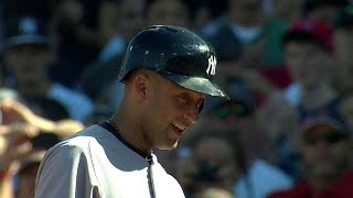 Derek Jeter exits to an ovation after final atbat at Fenway Park [upl. by Enrico]