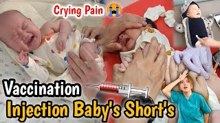 Injection 💉 Vaccination Little Cute Babys Pain Crying 😭 [upl. by Tnafni]