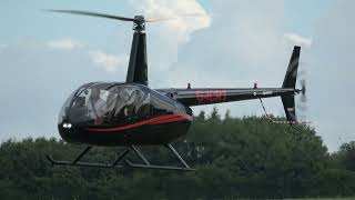 ROBINSON R44 GICRT LANDING AT TURWESTON AIRFIELD UK 772024 F1 AT SILVERSTONE VISITOR [upl. by Aihsik414]