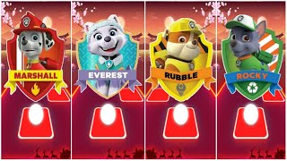 Paw Patrol  Everest 🌟 Marshall 🌟 Skye 🌟 Rubble 🌟 Chase ☄️ Tiles Hop EDM Rush [upl. by Kokoruda859]