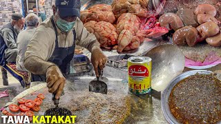 Tawa Fry KATAKAT Recipe Of Burns Road  Brain KIDNEY Heart Stew Making In Street Food Karachi [upl. by Anoif]