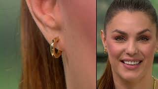 EternaGold 14K Gold Polished Huggie Hoop Earrings on QVC [upl. by Name]