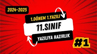 11SINIF 1DÖNEM 1ORTAK YAZILI SORULARI  11SINIF MATEMATİK  ORİJİNAL YAYINLARI [upl. by Halverson]