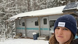 Snow Days at the Camper  Full Time Off Grid RV Living [upl. by Aznofla]